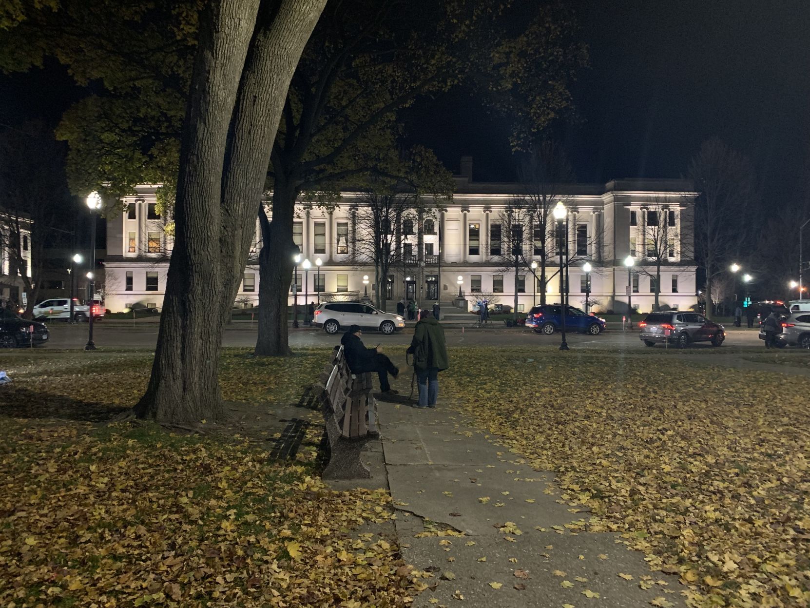 Quiet outside the Kenosha County Courthouse on Friday evening at 6:15 p.m.